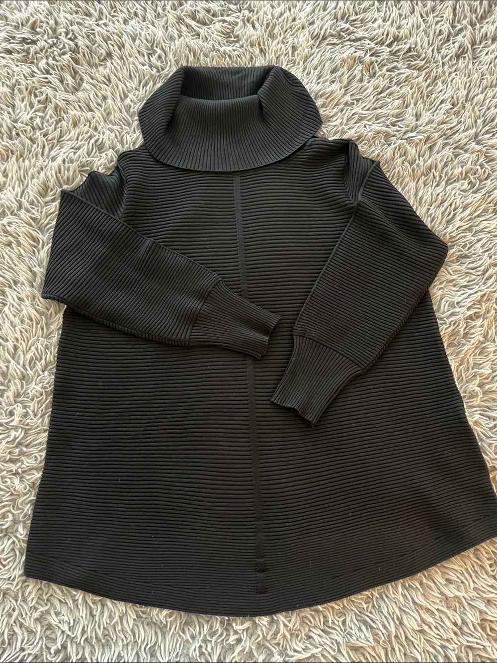 Cyrus Cowl Neck Ribbed Black Women's Sweater Heavy Cozy Neutrals Minimalistic